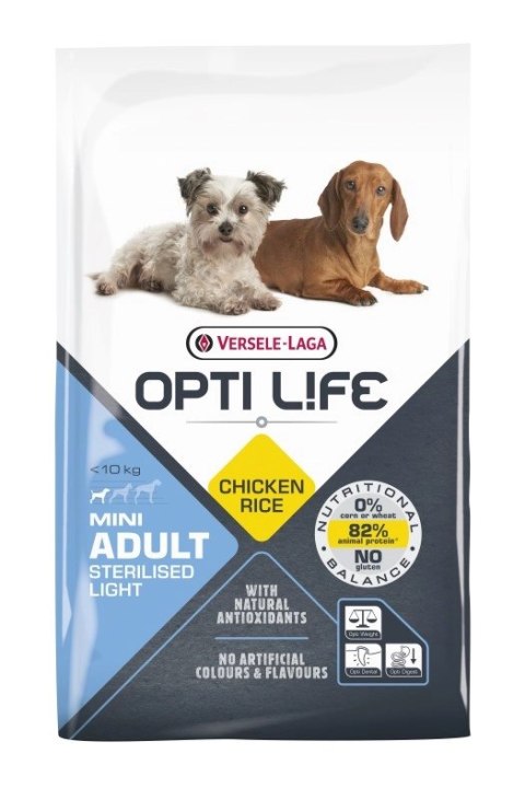 Versele-Laga Opti Life Adult Light Mini Kurczak Z Ryżem 7,5kg Versele-Laga Versele-Laga Opti Life Adult Light Mini Kurczak Z Ryżem 7,5kg Versele-Laga