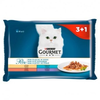 GOURMET Perle karma dla dorosłych kotów Mini Fileciki w sosie 4x85g Gourmet