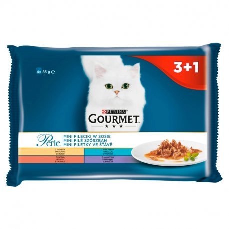 GOURMET Perle karma dla dorosłych kotów Mini Fileciki w sosie 4x85g Gourmet GOURMET Perle karma dla dorosłych kotów Mini Fileciki w sosie 4x85g Gourmet