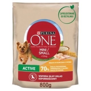PURINA ONE Mini Active Kurczak, ryż - sucha karma dla psa - 800g PURINA ONE
