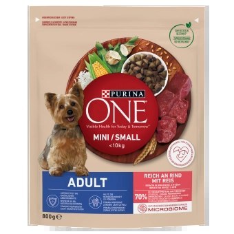 PURINA ONE Mini Adult Wołowina, ryż - sucha karma dla psa - 800g PURINA ONE PURINA ONE Mini Adult Wołowina, ryż - sucha karma dla psa - 800g PURINA ONE