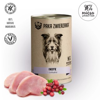 Paka Zwierzaka Indyk z żurawiną (400g) Paka Zwierzaka