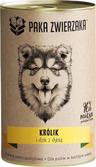 Paka Zwierzaka Królik I Dzik Z Dynią 400g Paka Zwierzaka