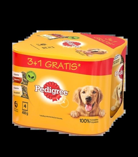 Pedigree Adult 3+1 Puszka Mokra Karma Dla Psów W Galaretce (2x Z Kurczakiem, 2x Z Wołowiną) 4x400g Pedigree Pedigree Adult 3+1 Puszka Mokra Karma Dla Psów W Galaretce (2x Z Kurczakiem, 2x Z Wołowiną) 4x400g Pedigree