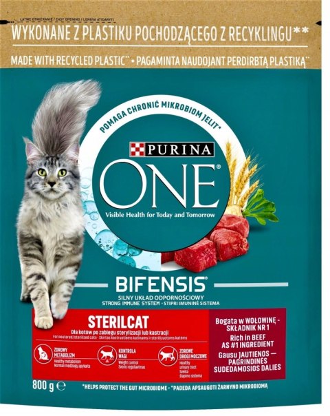 Purina One Cat Sterilcat Karma Z Wołowiną Dla Kota 800g PURINA ONE Purina One Cat Sterilcat Karma Z Wołowiną Dla Kota 800g PURINA ONE