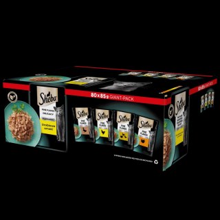Sheba Delicacy Drobiowe Smaki W Galaretce, Z Kaczką, Z Kurczakiem, Z Drobiem, Z Indykiem 80x85g Sheba