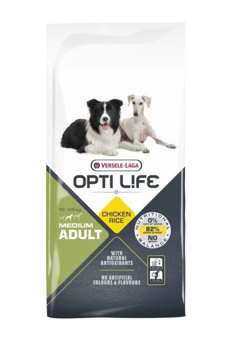 Versele-Laga Opti Life Adult Medium Z Kurczakiem I Ryżem 12,5kg Versele-Laga Versele-Laga Opti Life Adult Medium Z Kurczakiem I Ryżem 12,5kg Versele-Laga