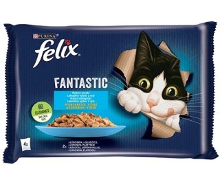 Felix Rybne Smaki W Galaretce Z Łososiem I Gładzicą 4x85g Felix