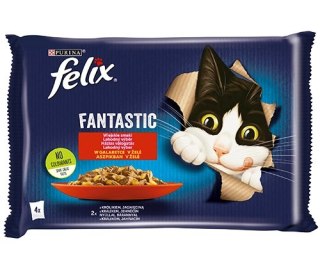 Felix Wiejskie Smaki W Galaretce Z Królikiem I Jagnięciną 4x85g Felix
