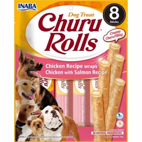 INABA Churu Rolls Dla Psa Kurczak z Łososiem 8x12g INABA INABA Churu Rolls Dla Psa Kurczak z Łososiem 8x12g INABA