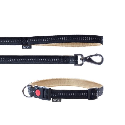 Smycz+obroża Soft Style Happet czarna M 1.5 cm Smycz+obroża Soft Style Happet czarna M 1.5 cm
