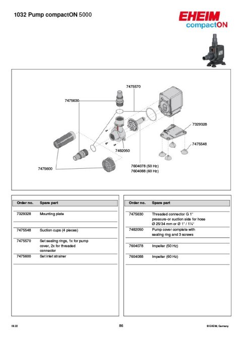 EHEIM pompa compactON 5000 (1032220) EHEIM EHEIM pompa compactON 5000 (1032220) EHEIM