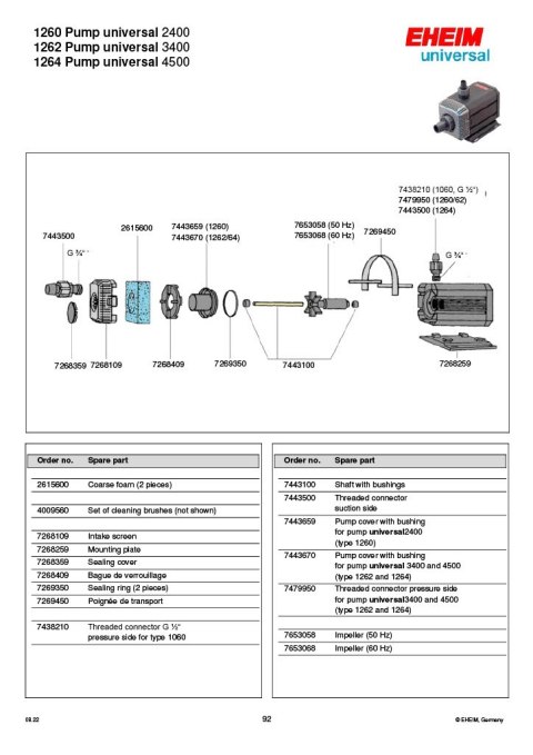 EHEIM pompa universal 3400 (1262210) EHEIM EHEIM pompa universal 3400 (1262210) EHEIM