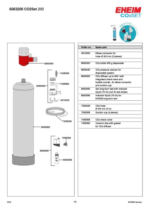 EHEIM zestaw CO2 SET200 (6063200) EHEIM EHEIM zestaw CO2 SET200 (6063200) EHEIM