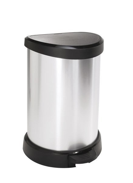 Curver Kosz Na Śmieci Metalizowany Z Pedałem Czarno-Srebrny 20l Curver Curver Kosz Na Śmieci Metalizowany Z Pedałem Czarno-Srebrny 20l Curver