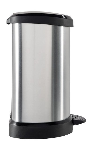 Curver Kosz Na Śmieci Metalizowany Z Pedałem Czarno-Srebrny 20l Curver Curver Kosz Na Śmieci Metalizowany Z Pedałem Czarno-Srebrny 20l Curver
