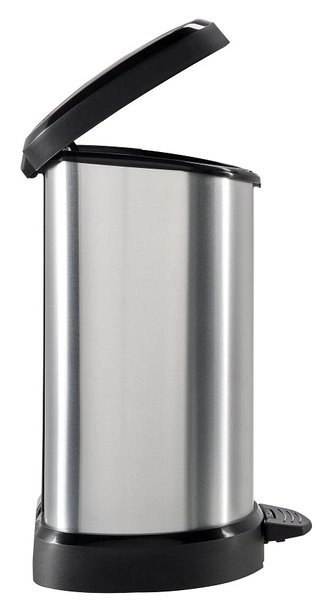 Curver Kosz Na Śmieci Metalizowany Z Pedałem Czarno-Srebrny 20l Curver Curver Kosz Na Śmieci Metalizowany Z Pedałem Czarno-Srebrny 20l Curver