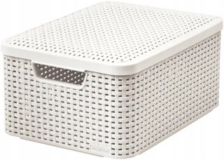 Curver Rattan Style Koszyk Z Pokrywą Kremowy M Curver