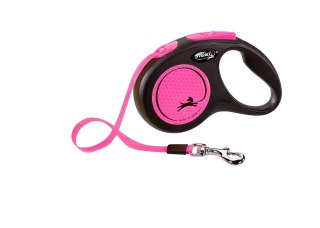 Flexi Smycz Classic M Taśma 5m Do 25kg Neon Pink Flexi