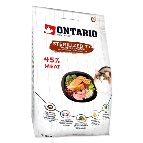 ONTARIO Cat Sterilised 7+ 2kg / Pokarm dla kotów sterylizowanych w wieku powyżej 7 lat (213-10835) ONTARIO