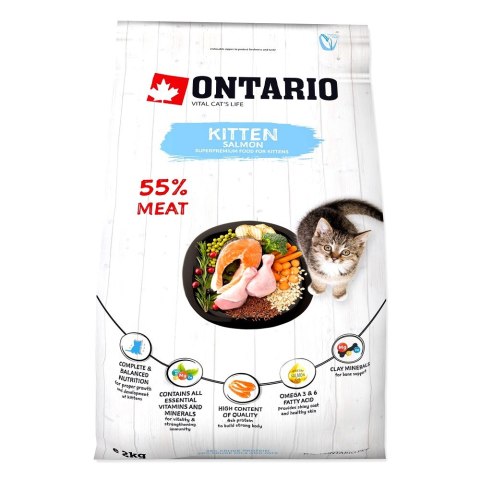 ONTARIO Kitten Salmon 2kg / Pokarm dla kociąt Łosoś (213-10075) ONTARIO