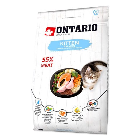 ONTARIO Kitten Salmon 2kg / Pokarm dla kociąt Łosoś (213-10075) ONTARIO