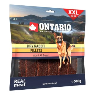 ONTARIO Snack Dry Rabbit Fillet 500g / ONTARIO przysmak dla psów suszone filety z królika 500g (214-5039) ONTARIO