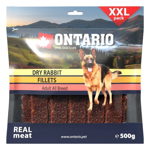 ONTARIO Snack Dry Rabbit Fillet 500g / ONTARIO przysmak dla psów suszone filety z królika 500g (214-5039) ONTARIO