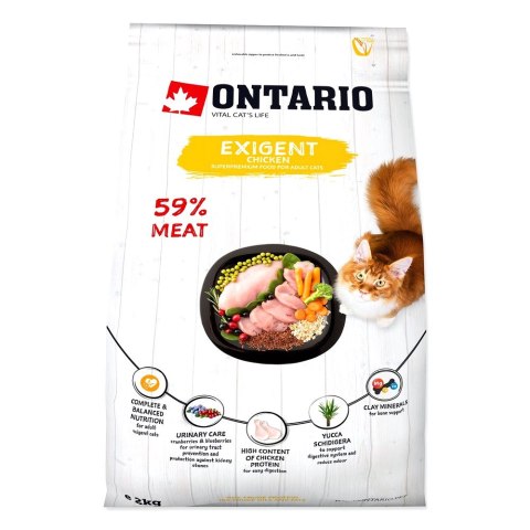 Ontario Cat Exigent 2kg / Pokarm dla kotów szczególnie wybrednych (213-10535) ONTARIO