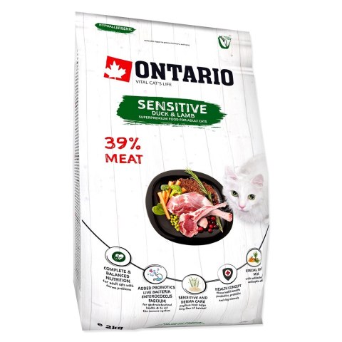 Ontario Cat Sensitive/Derma 2kg Pokarm dla kotów o wrażliwej skórze (213-10625) ONTARIO