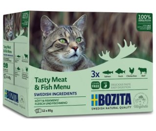 BOZITA Multibox Mięsne I Rybne Kawałki W Galaretce (12X85g) Bozita