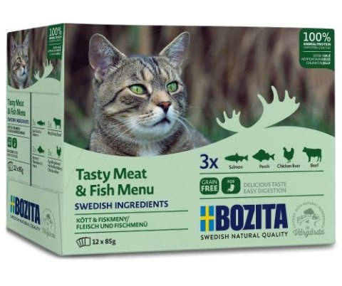 BOZITA Multibox Mięsne I Rybne Kawałki W Galaretce (12X85g) Bozita