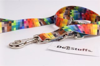 DogStuffs Smycz Regulowana - Piksele 25mm/220cm DogStuffs
