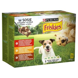 FRISKIES Vitafit Adult Karma dla psów w sosie 12x100g Friskies