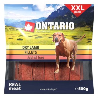 ONTARIO Snack Dry Lamb Fillet 500g / Ontario przysmak dla psów suszone filety z jagnięciny 500g (214-5044) ONTARIO
