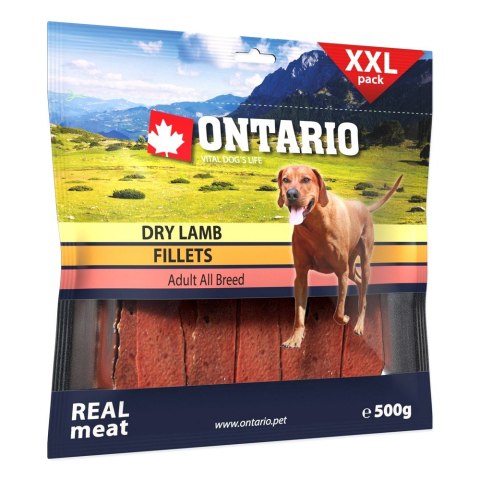 ONTARIO Snack Dry Lamb Fillet 500g / Ontario przysmak dla psów suszone filety z jagnięciny 500g (214-5044) ONTARIO