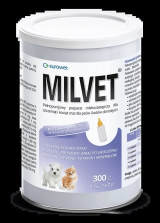 Eurowet Milvet Mleko Zastępcze Dla Szczeniąt I Kociąt 300g Eurowet