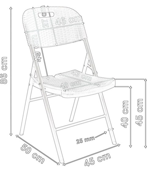 Zestaw cateringowy RATTAN stół 180 cm + 6 krzeseł