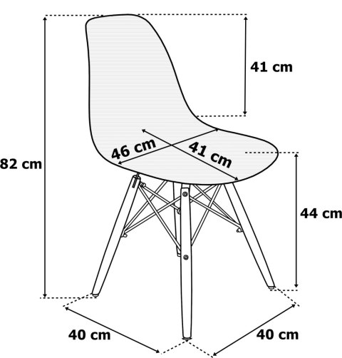 Krzesło plastikowe Paris Black DSW czarne Krzesło plastikowe Paris Black DSW czarne