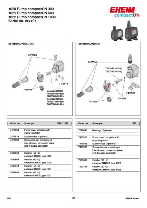 EHEIM pompa compactON 600 ( 1021220 ) EHEIM pompa compactON 600 ( 1021220 )