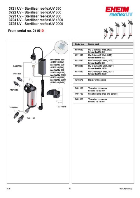 EHEIM sterylizator reeflexUV 2000 (3725210) EHEIM sterylizator reeflexUV 2000 (3725210)