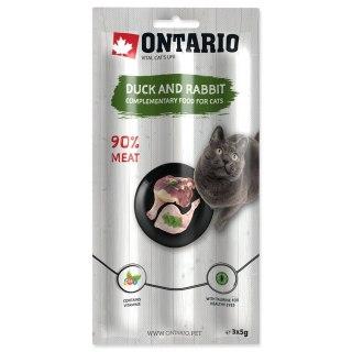 ONTARIO Miękii kabanos dla kotów kaczka z królikiem pakowane po trzy sztuki - 3 X 5g (213-5826)