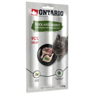 ONTARIO Miękii kabanos dla kotów kaczka z królikiem pakowane po trzy sztuki - 3 X 5g (213-5826)