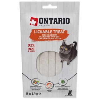 ONTARIO Przysmak do lizania dla kotów bogate w smaku kurczaka z owsem 5x14g (213-53318)