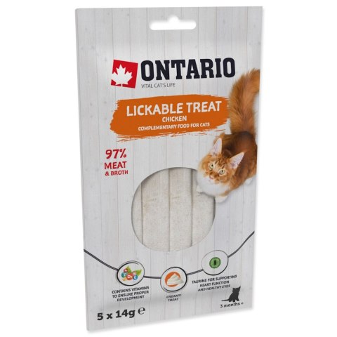 ONTARIO Przysmak do lizania dla kotów o smaku kurczaka 5x14g (213-53313)