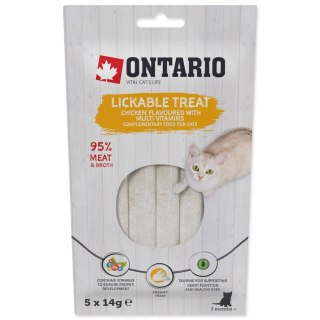 ONTARIO Przysmak do lizania dla kotów o smaku kurczaka z multiwitaminą 5x14g (213-53308)