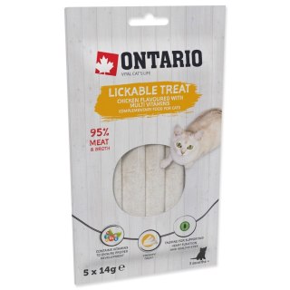 ONTARIO Przysmak do lizania dla kotów o smaku kurczaka z multiwitaminą 5x14g (213-53308)