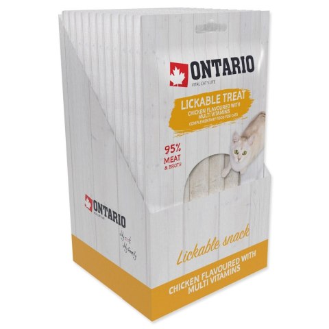 ONTARIO Przysmak do lizania dla kotów o smaku kurczaka z multiwitaminą 5x14g (213-53308)