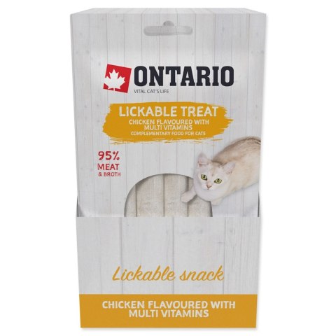 ONTARIO Przysmak do lizania dla kotów o smaku kurczaka z multiwitaminą 5x14g (213-53308)