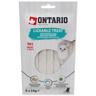 ONTARIO Przysmak do lizania dla kotów z extra tuńczykiem i krewetkami 5x14g (213-53713)